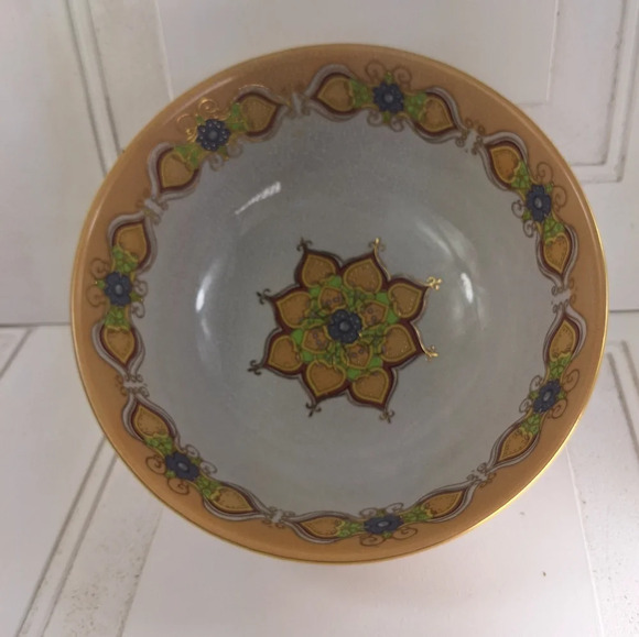 Large Asian Chinoiserie Style Decorative Crackle Bowl 10" - Picture 4 of 10